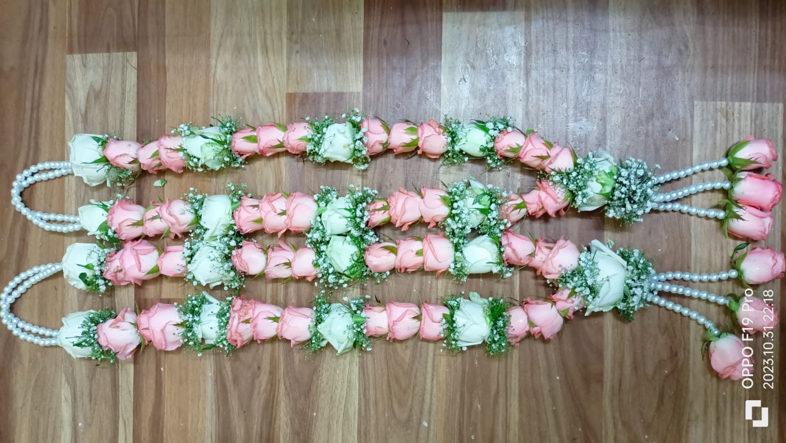 Pink Rose Pearl Garland
